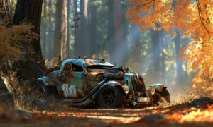 maple woods number roadster landscape art