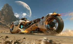 moon dune racer landscape art
