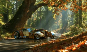 autumn lane racer 22 landscape art