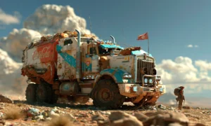 soda sign tanker truck landscape art