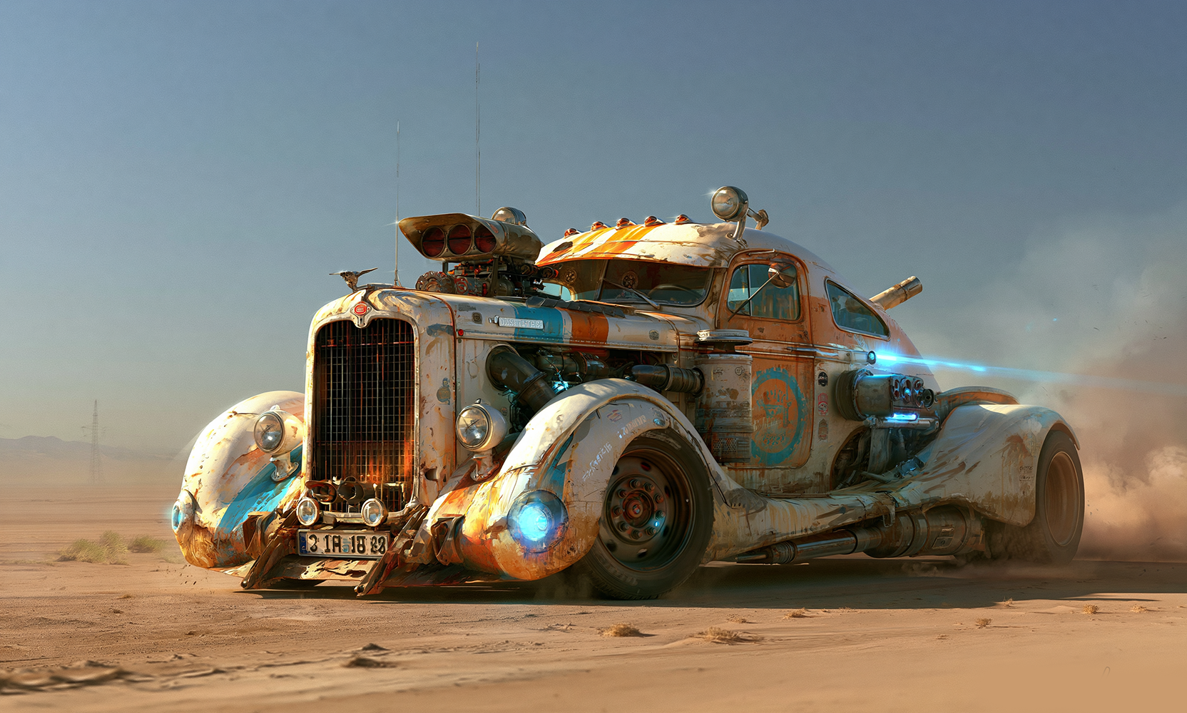moon dust hot rod landscape art