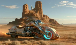 butte racer bike landscape art
