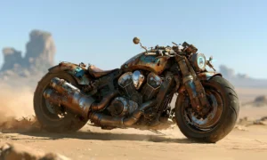 rust cruiser in the dust landscape art