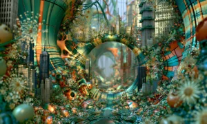 ring gate skyscraper garden landscape art