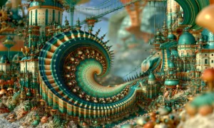 great spiral shell quarter landscape art