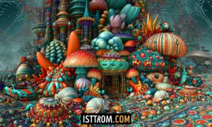 mushroom palace plaza landscape art