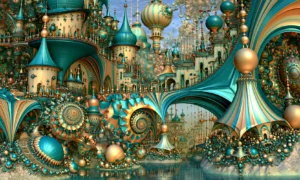 onion dome harbor court landscape art