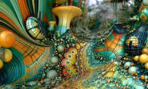 dotted funnel seed shore landscape art