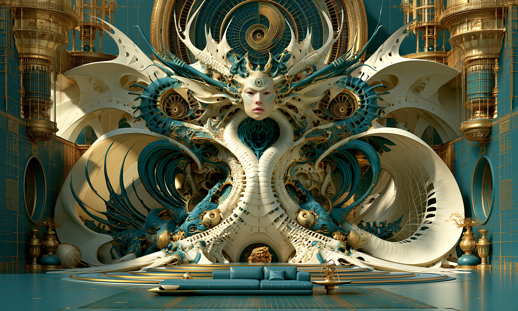 winged lotus hall landscape art