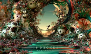 skull egg arch path landscape art