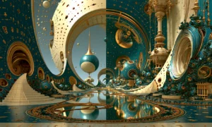 split mirror hall landscape art