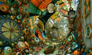 starburst wheel street landscape art