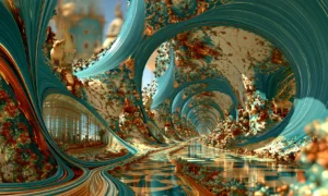 gold gallery tunnel pool landscape art