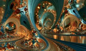orange ring cavern spiral landscape art