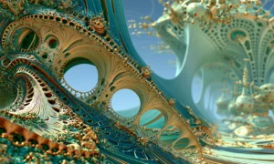 pierced shell bridge sky landscape art