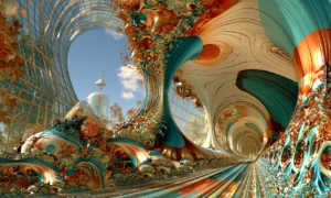 glass wall tunnel funnel landscape art