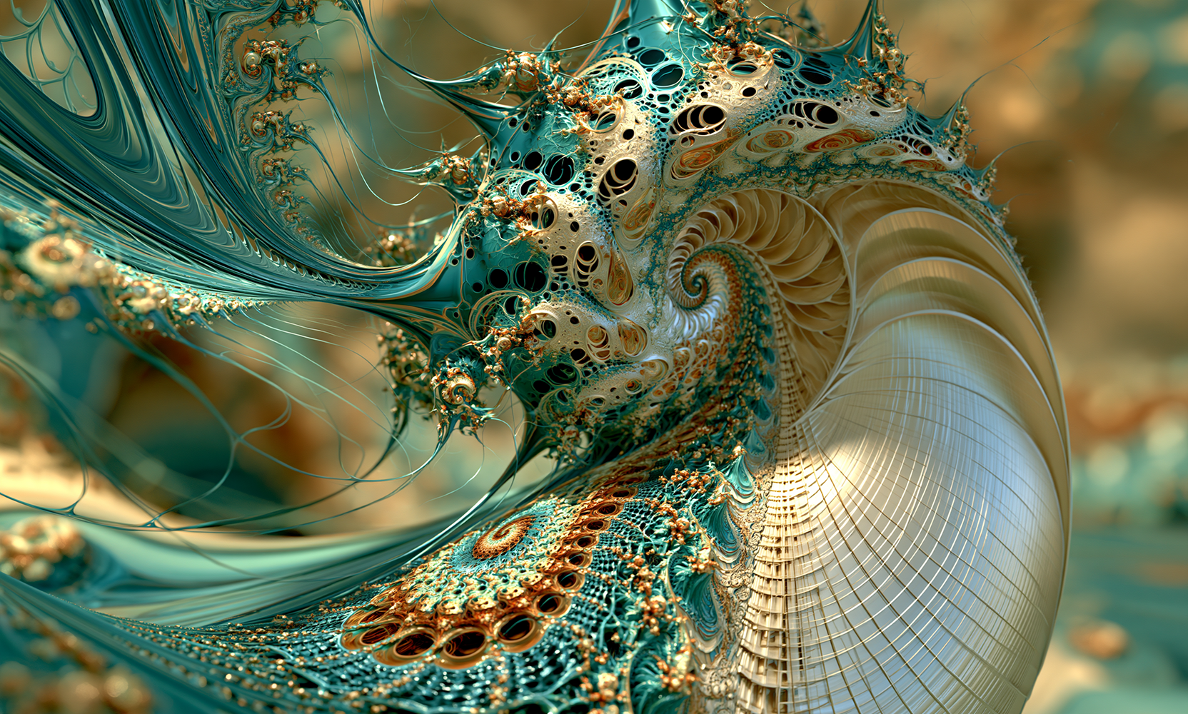 honeycomb shell whorl landscape art