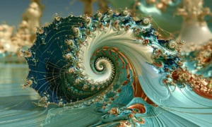 cream wave spiral landscape art