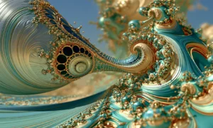 spiral horn wave landscape art