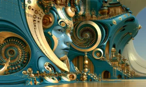 profile and the spiral wall landscape art