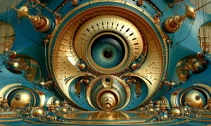 round eye machine landscape art
