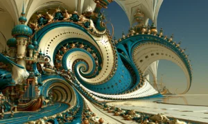 spiral wave harbor landscape art