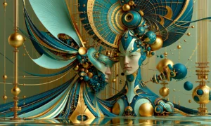 twin faces in the brass orbit landscape art