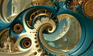 spiral palace gears landscape art