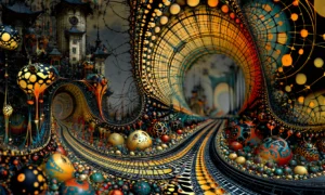 bead road tunnel landscape art