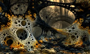 bubble lace cavern landscape art