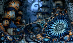 web wheel rail village landscape art