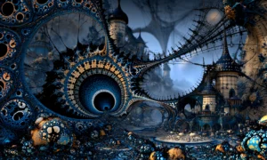 eye pool blue citadel landscape art