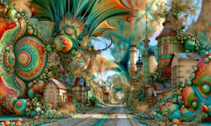 spiral eye street landscape art