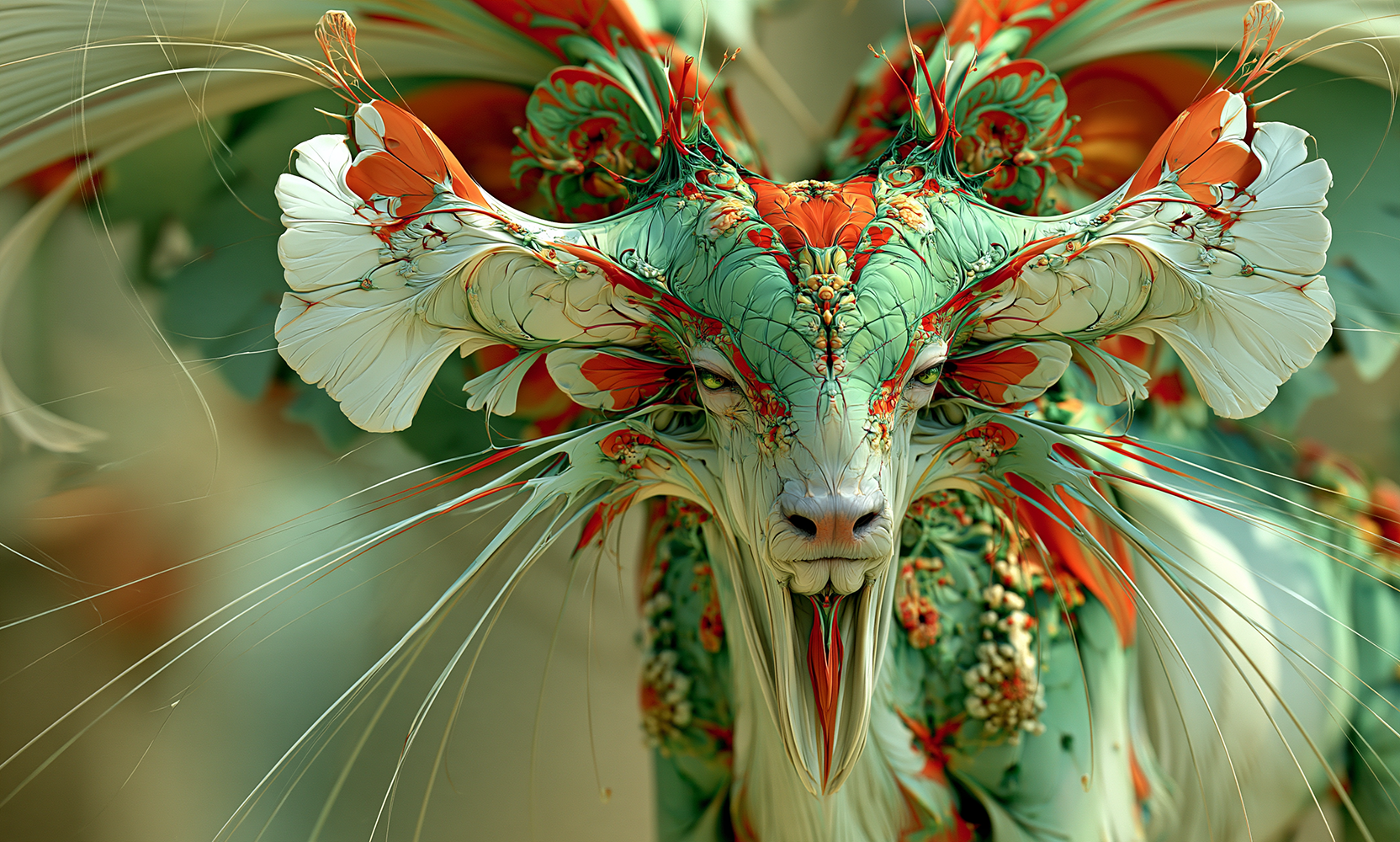 butterfly ear goat landscape art