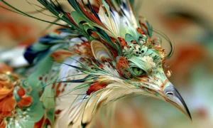 plume crest roadrunner landscape art