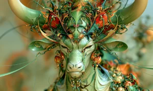 fern crown ox landscape art