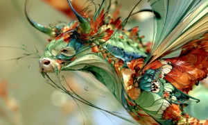 winged bull calf landscape art