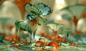 fan antlered moose landscape art