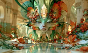 face in the cathedral bloom landscape art
