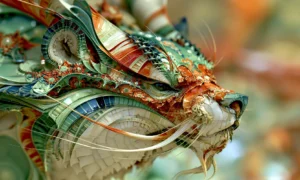 shell tiger profile landscape art