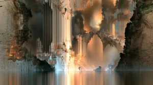 curtain wall waterfall cavern landscape art