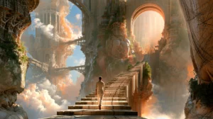 stair to the round gate landscape art