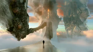 upside down isle bridge landscape art