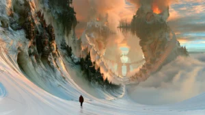 snow wave overlook landscape art