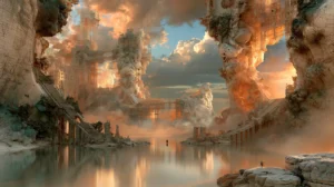 hall of mirrors lake landscape art