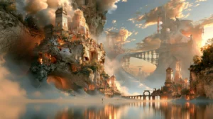 tower isle and the far bridge landscape art