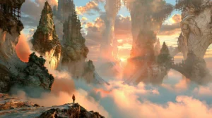 ridge above the clouds landscape art