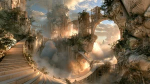 stair loop to the bridge arch landscape art