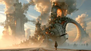 wheel gate pilgrim landscape art