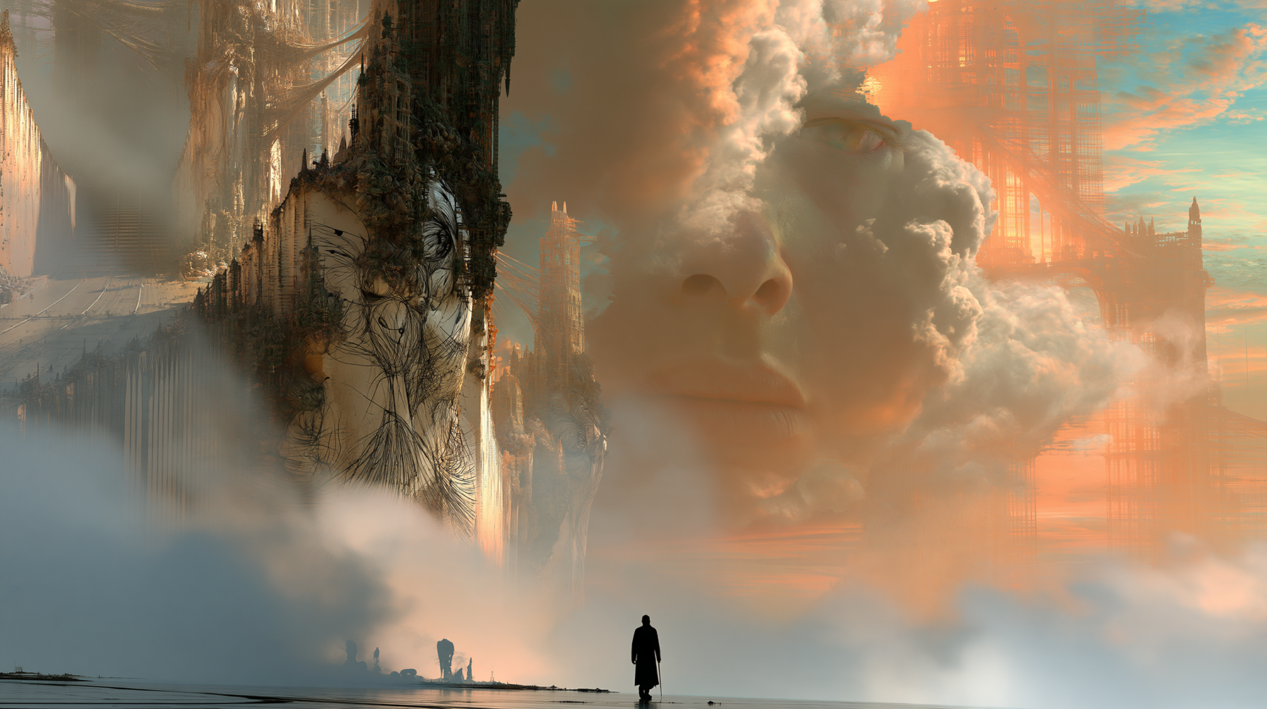 face in the cloud landscape art
